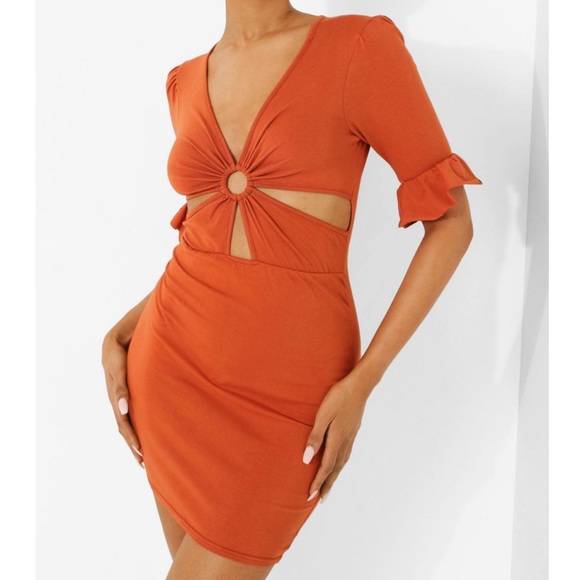 Rust D-ring mini dress. Never worn! Everything you need it to be 🧚🏽‍♂️ - Picture 1 of 3